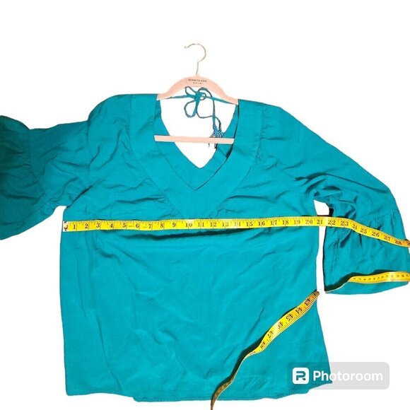 Crown & Ivy Tunic Women's Size‎ Large Turquoise Beaded Tie Behind Neck Bo… - Picture 5 of 7